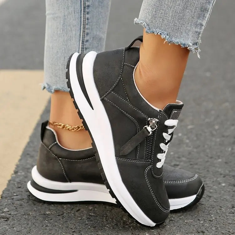 Karine | Comfort Zip Walking Sneakers