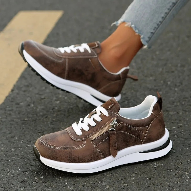 Karine | Comfort Zip Walking Sneakers