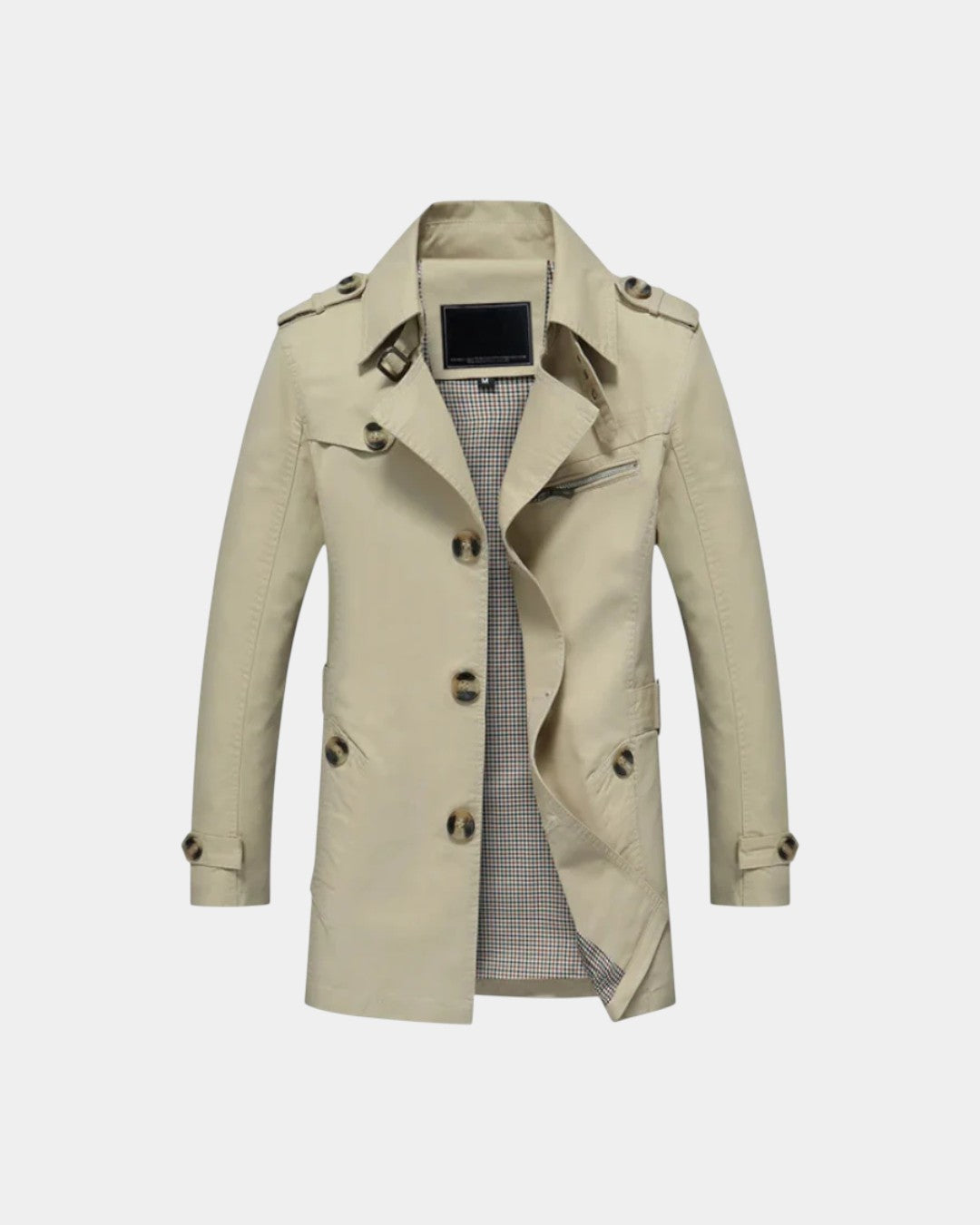 Montclair Tailored Water-Repellent Trench Coat - Beige