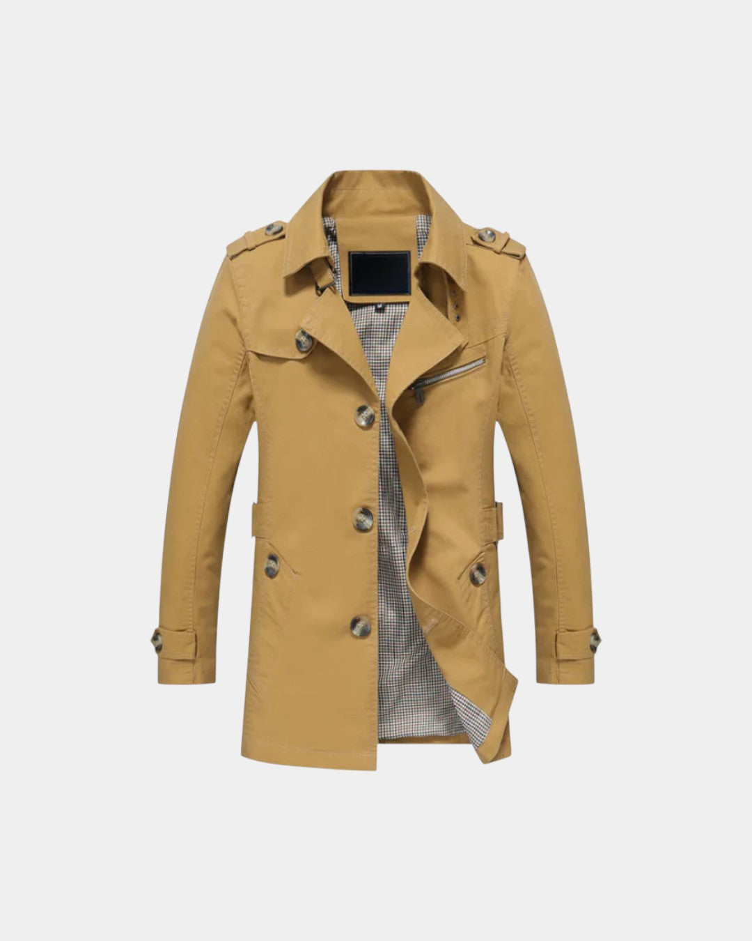 Montclair Tailored Water-Repellent Trench Coat - Khaki