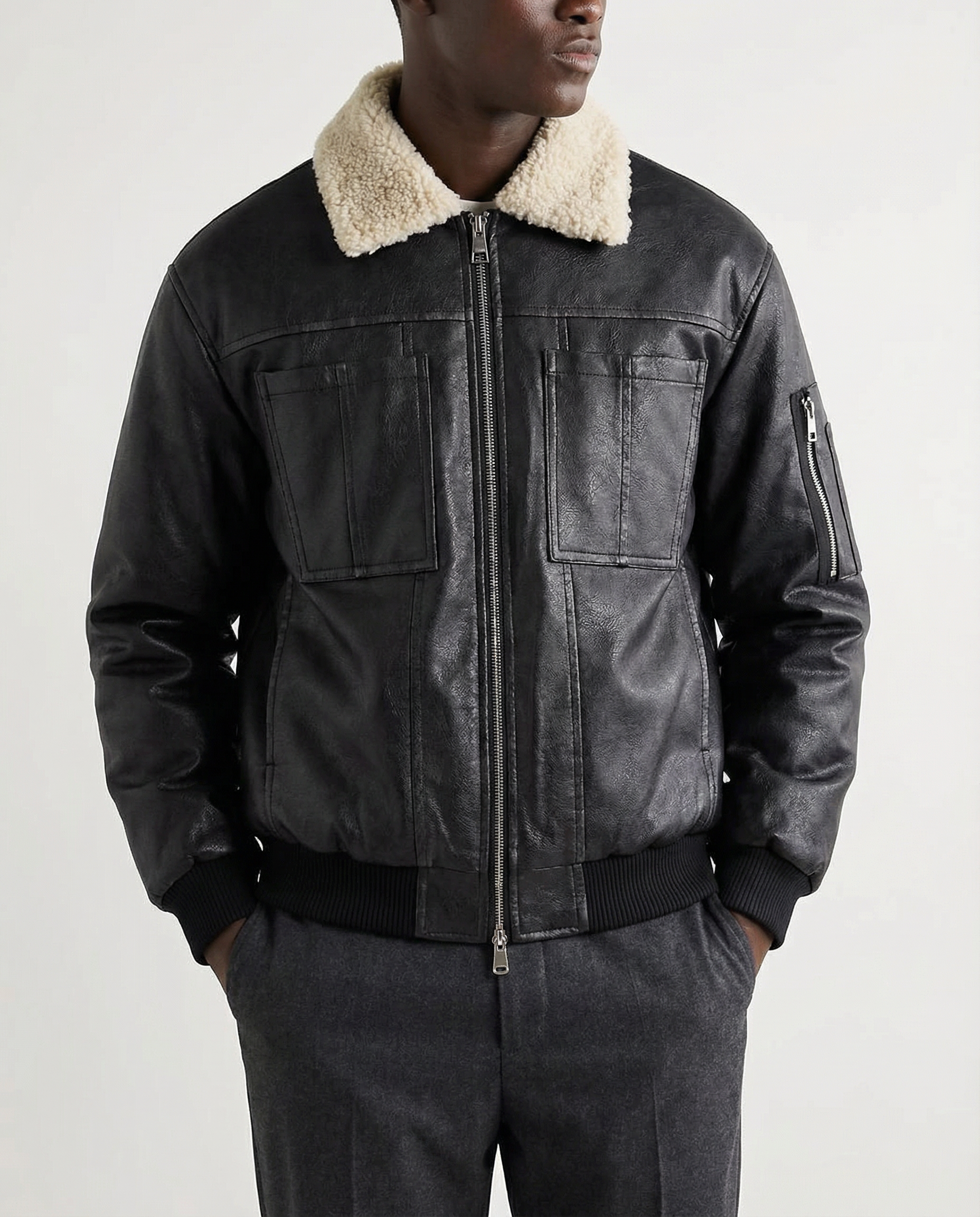 The Aurion PU Leather Padded Jacket