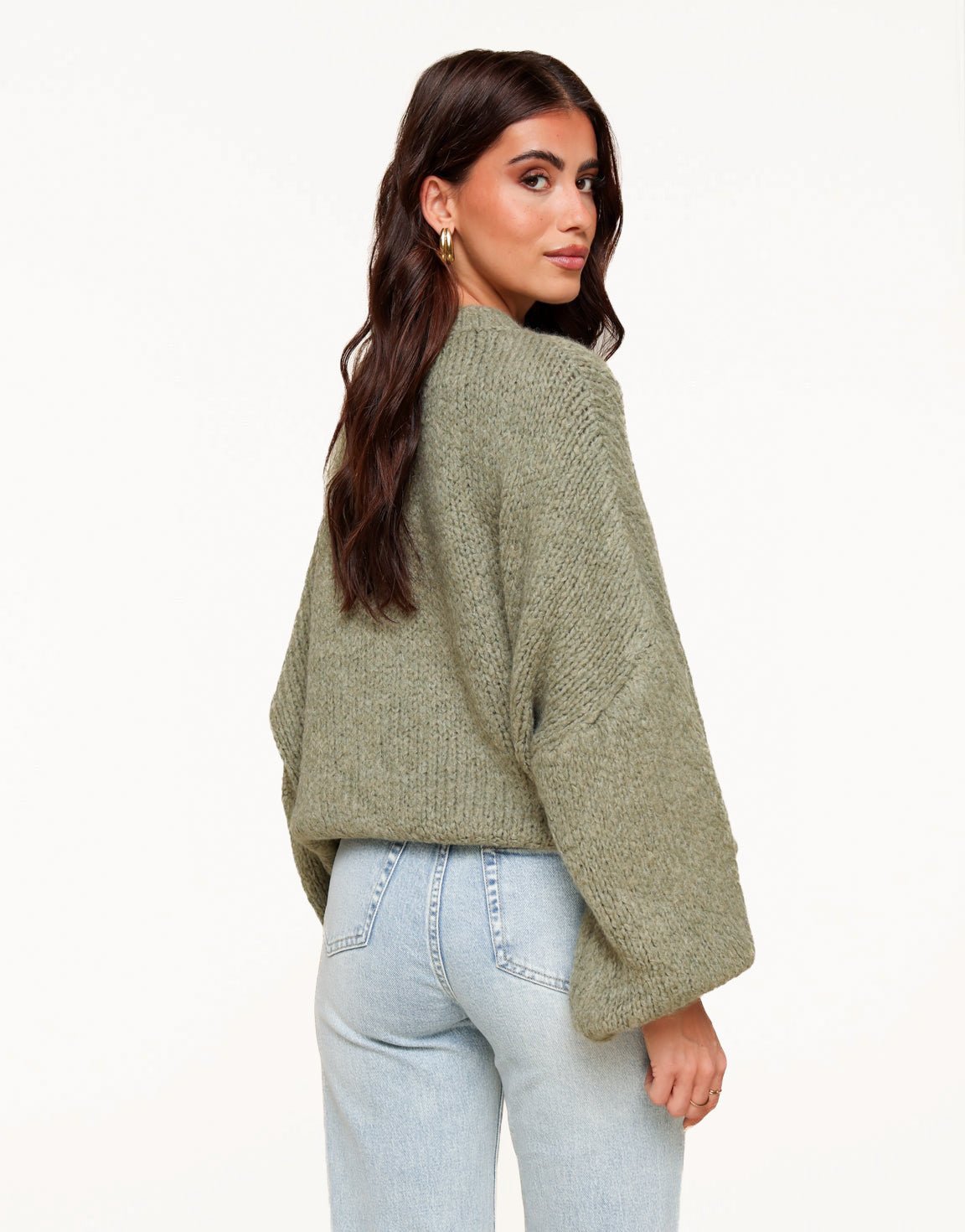 Army Green Wool Knitted - Sweater