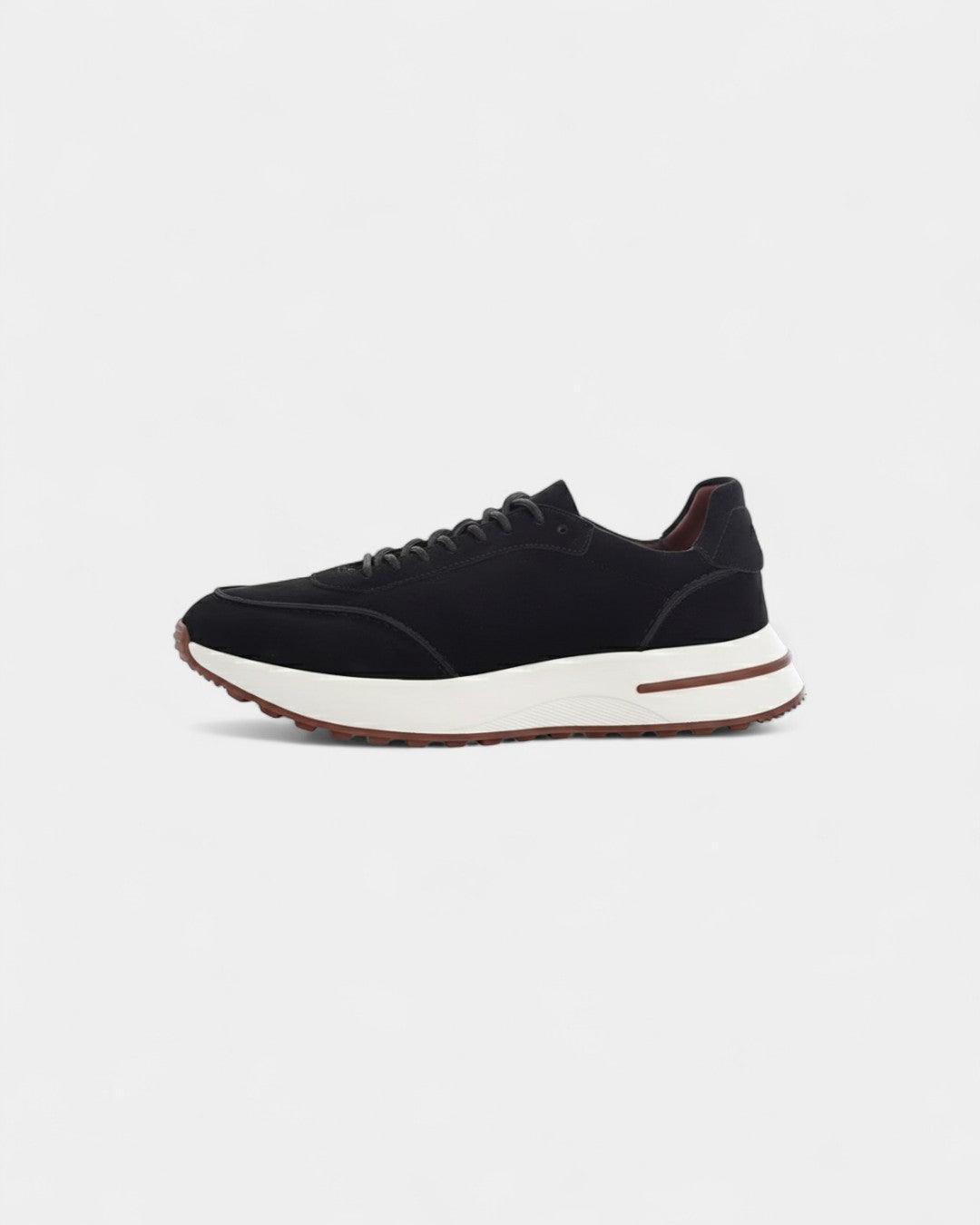 Paris Height-Lift Suede Walking Shoes - Black