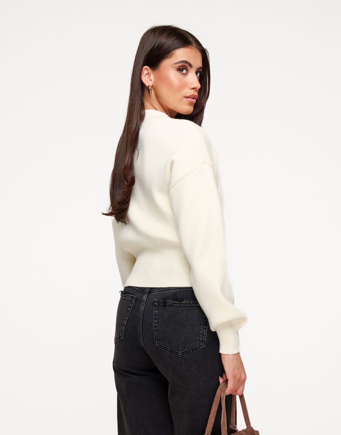 Beige Knitted Zip - Cardigan