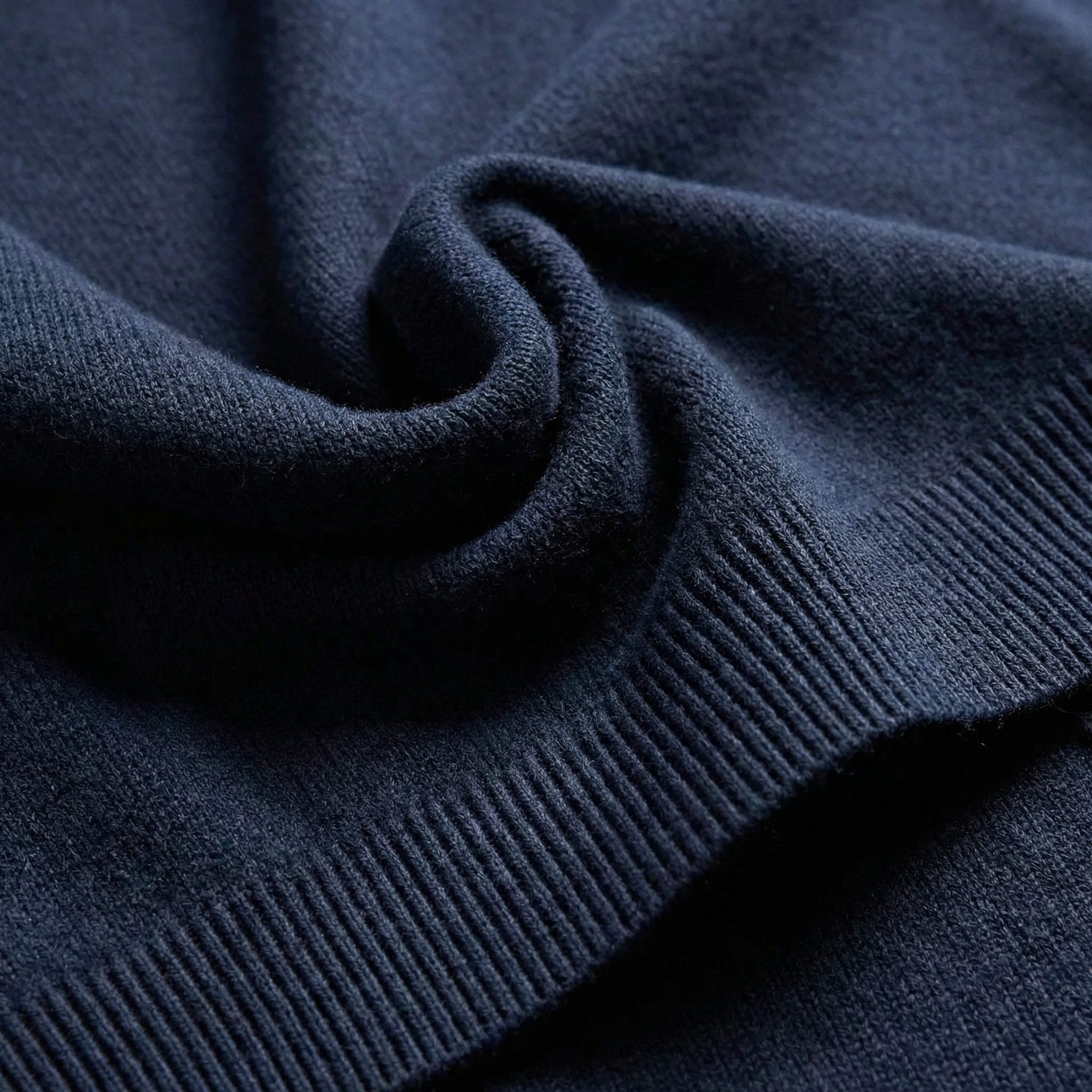 Men's Classic Crew Neck Pullover Sweater – Solid Color, Ribbed Details, Casual Fit – Navy