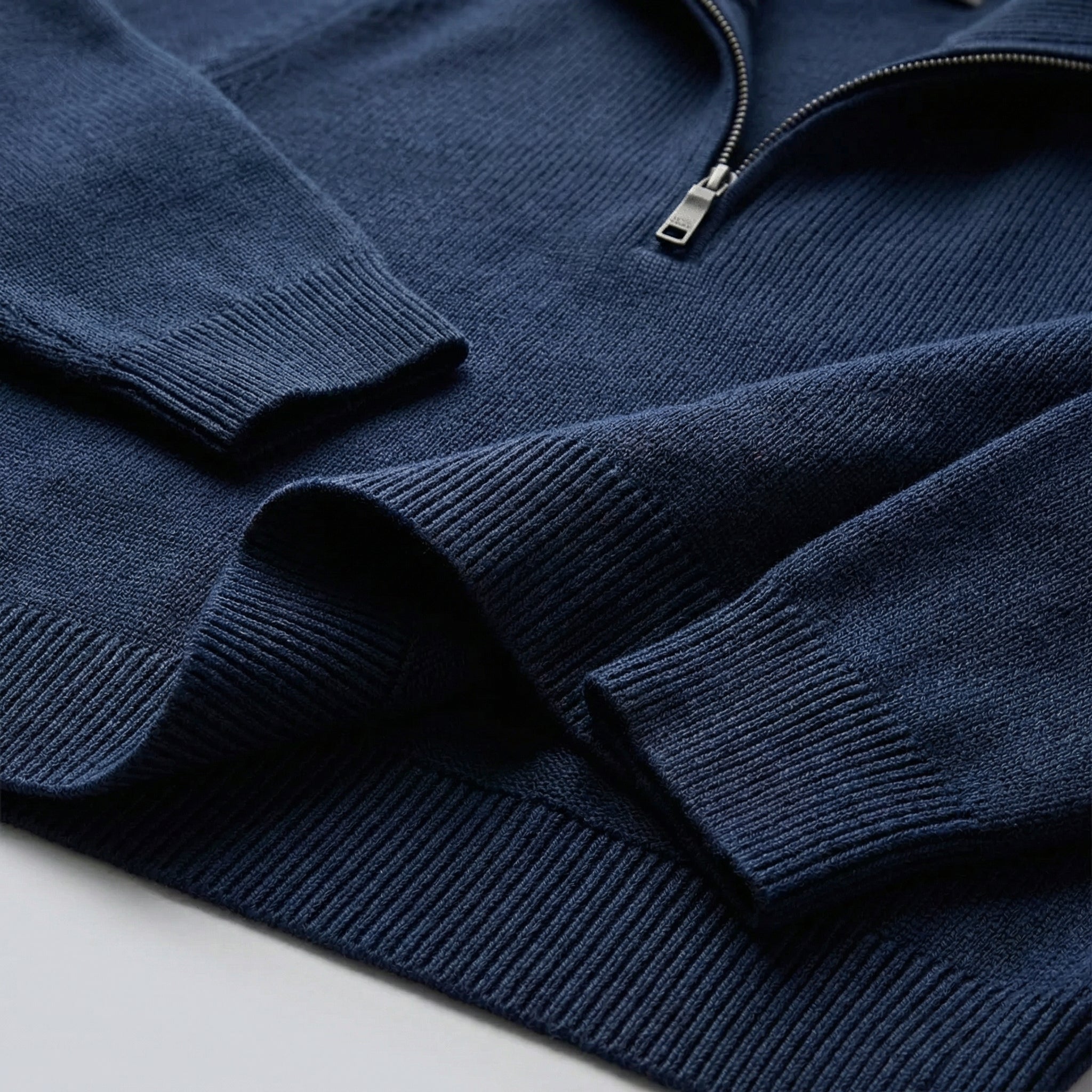 Men's Half-Zip Sweater with Stand Collar – Royal Blue