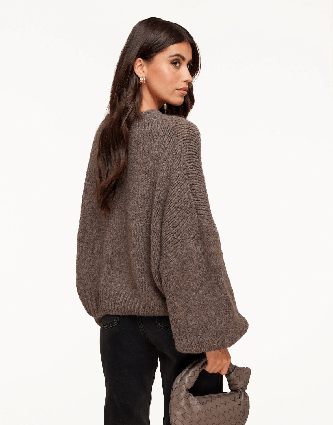Dark Taupe Wool Knitted - Sweater
