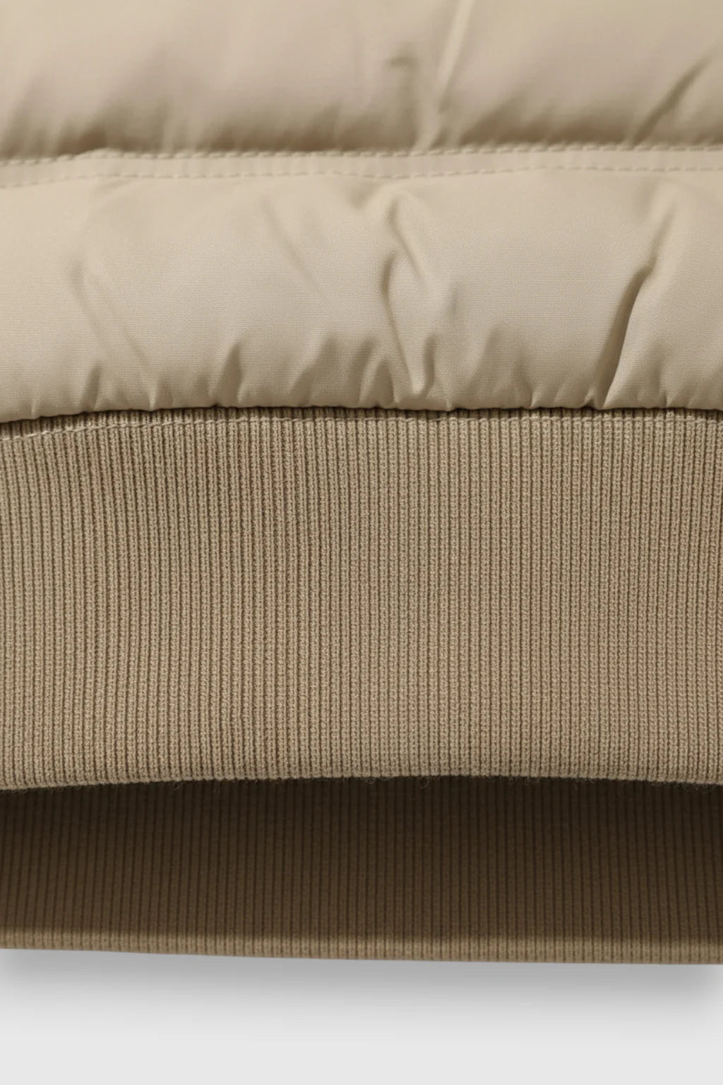 Loose Fit Hooded Jacket with Down – Khaki Beige