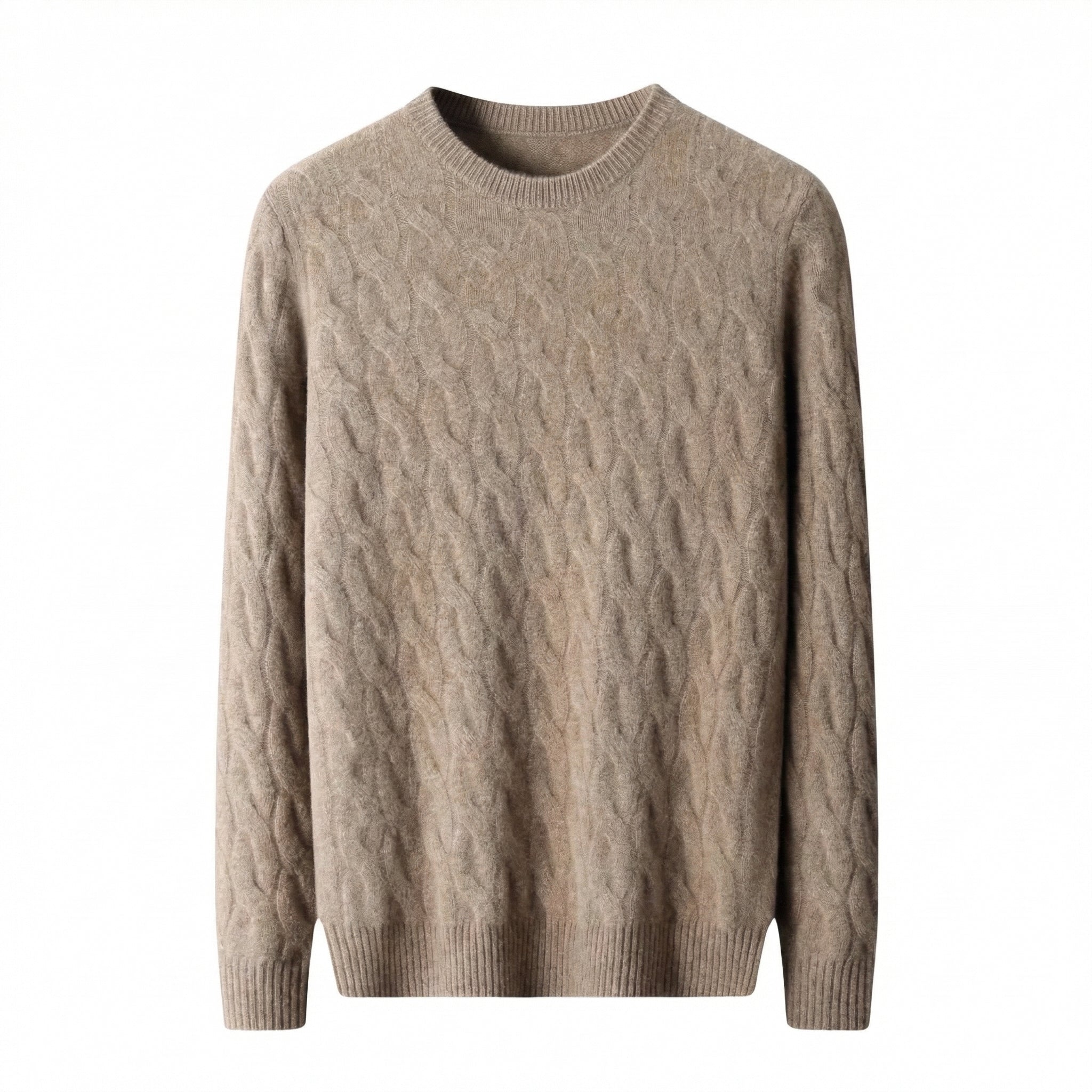 Cable-Knit Wool Sweater - Beige