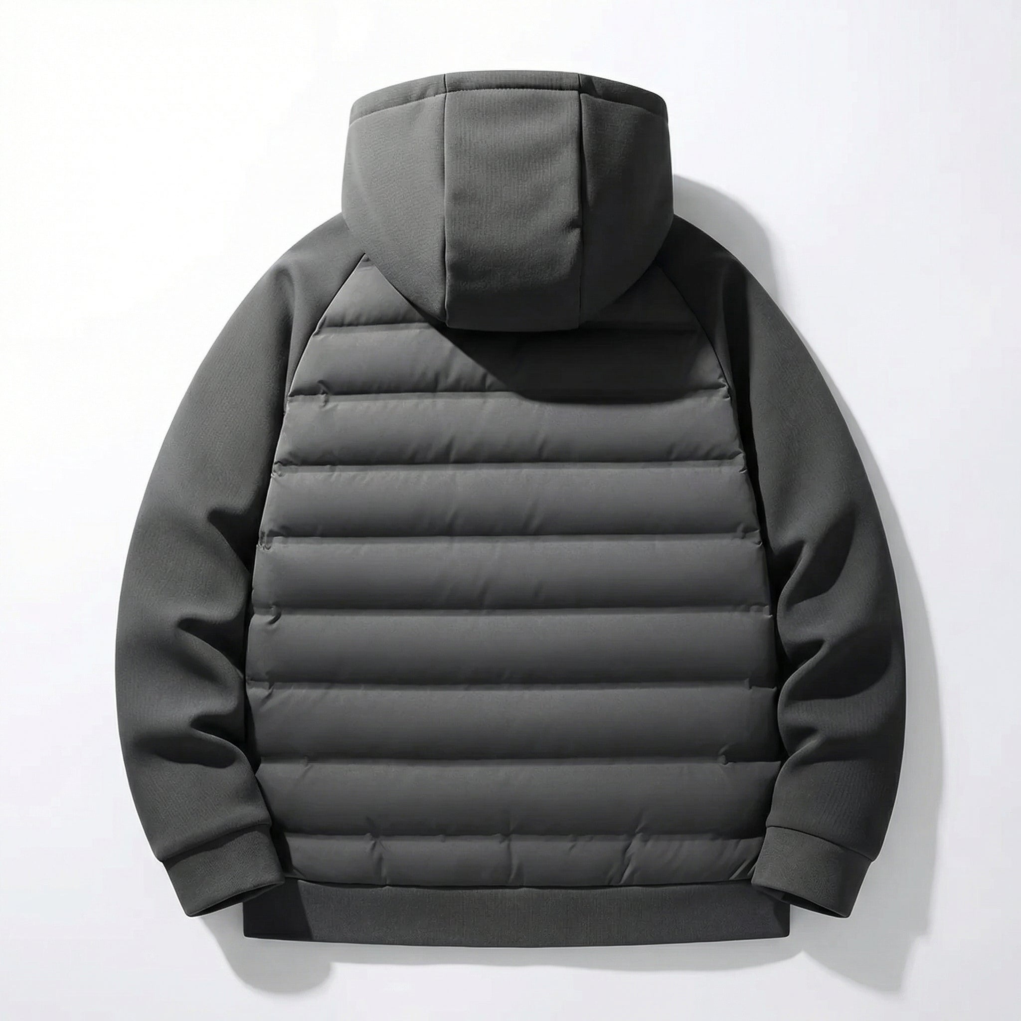 Loose Fit Down Jacket with Hood – Charcoal Grey