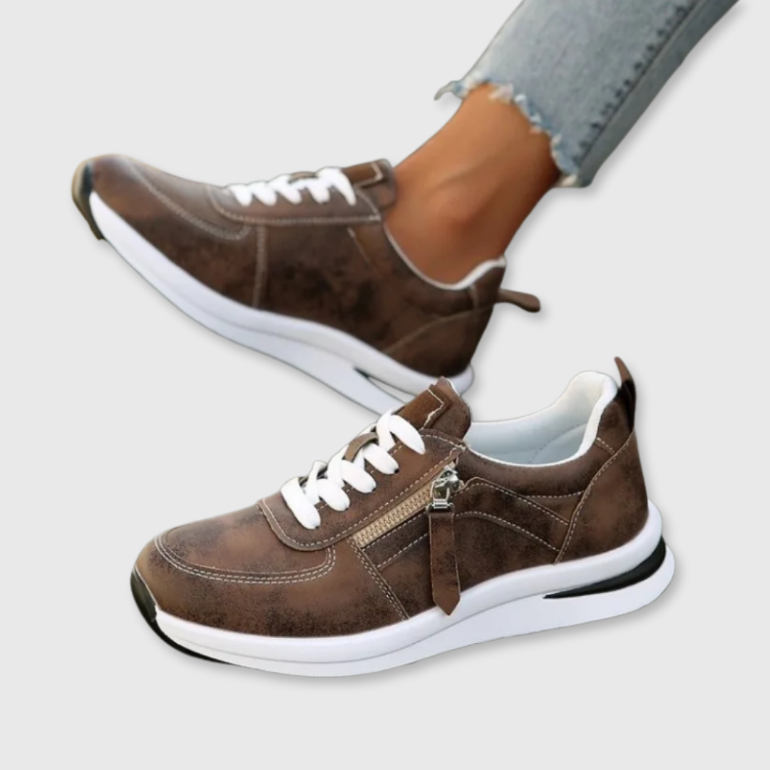 Karine | Comfort Zip Walking Sneakers