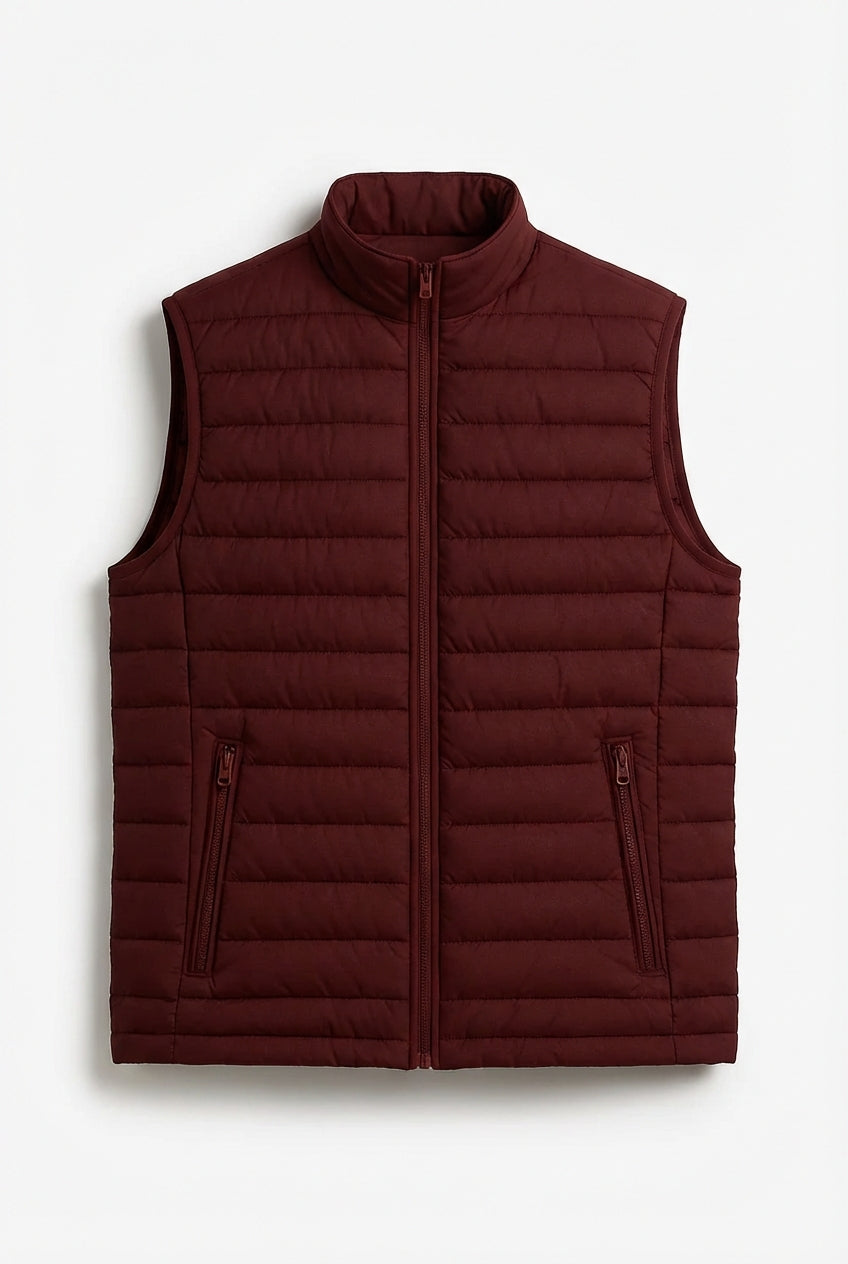 Premium Men's Brick Red Puffer Vest