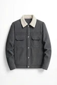 men's corduroy jacket - with Sherpa Collar and Snap Buttons