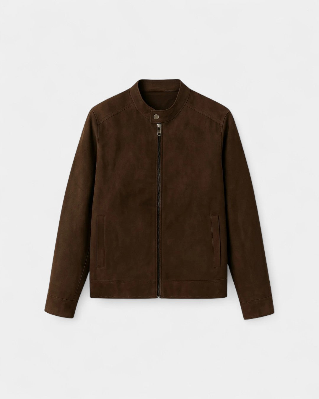 Milan Structured Everyday Suede-Look Jacket - Brown