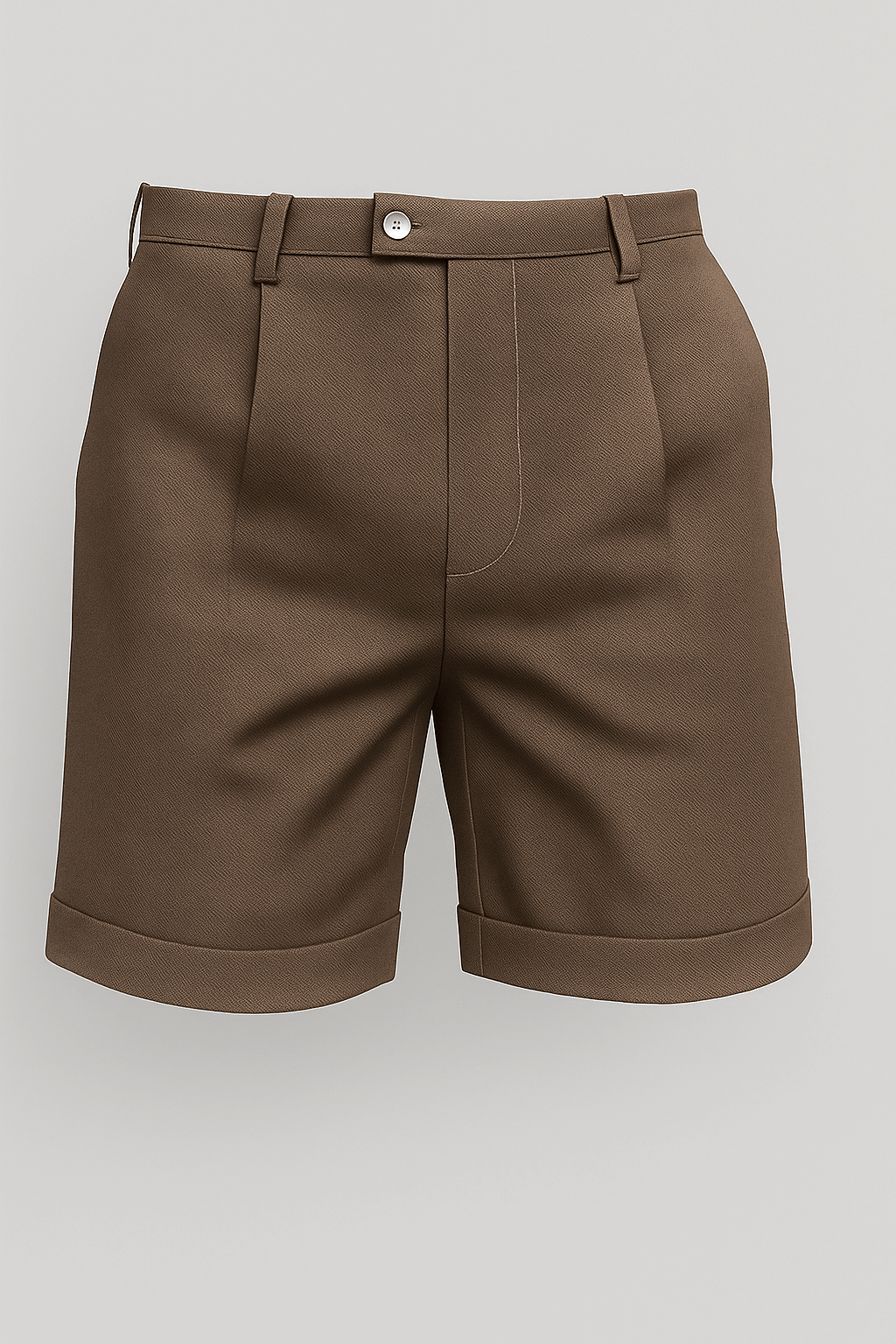 Men's Shorts with Pleats and Pockets – Taupe and Versatile