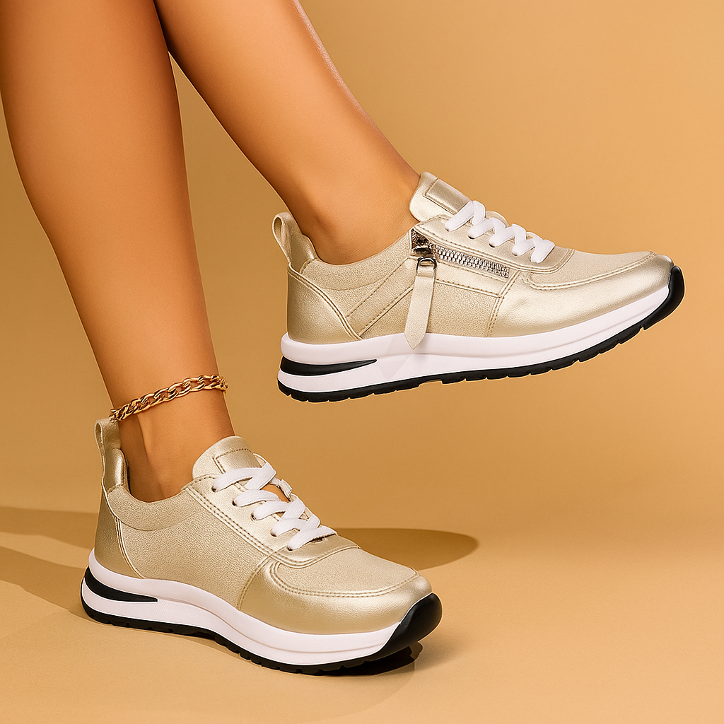 Karine | Comfort Zip Walking Sneakers