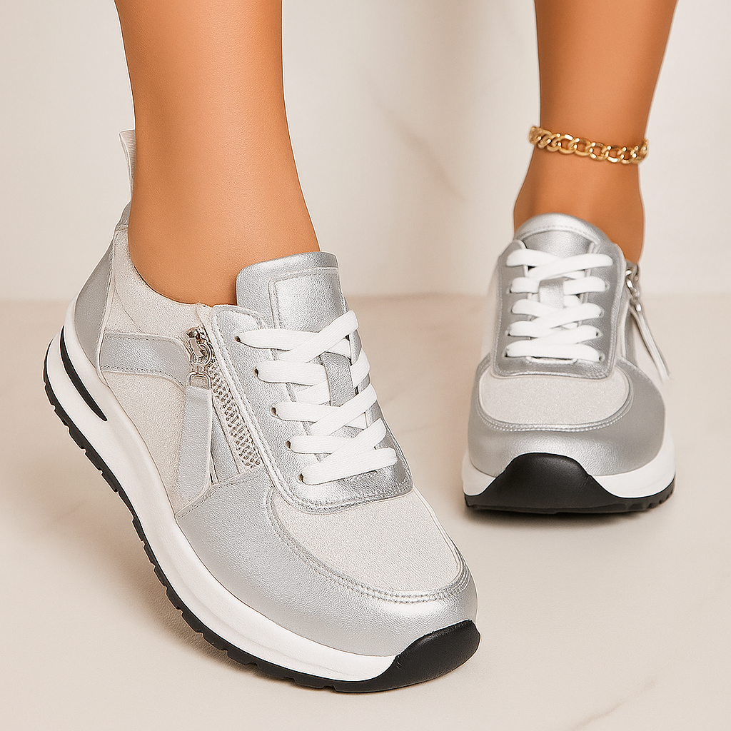 Karine | Comfort Zip Walking Sneakers