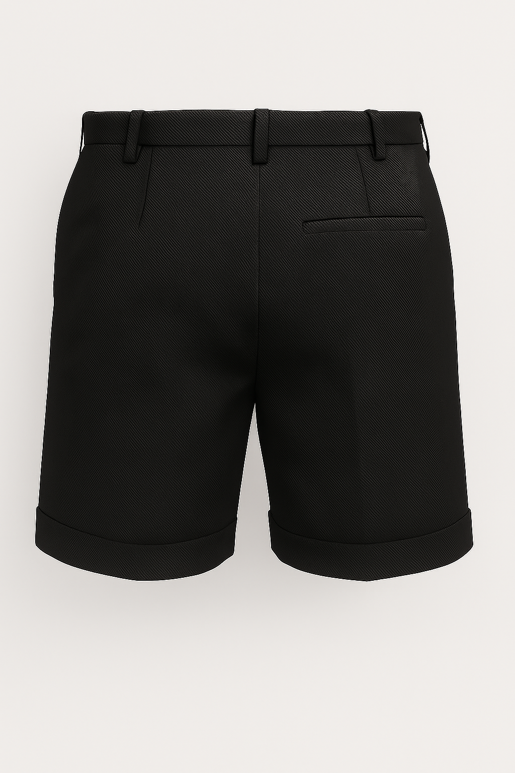 Men's shorts with pleats and pockets – black and versatile