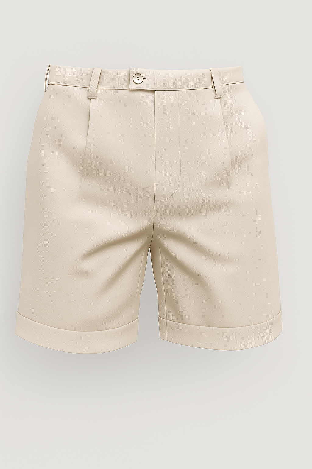 Men's shorts with pleats and pockets – offwhite and versatile