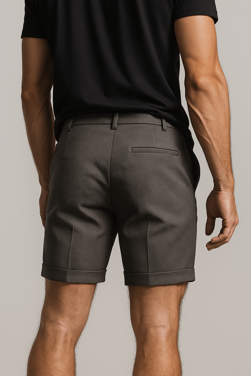 Men's shorts with pleats and pockets – slate gray and versatile