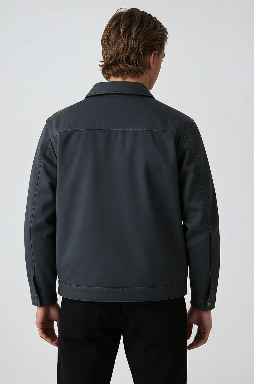 Lightweight Twill Jacket for Men – Dark Grey – Regular Fit