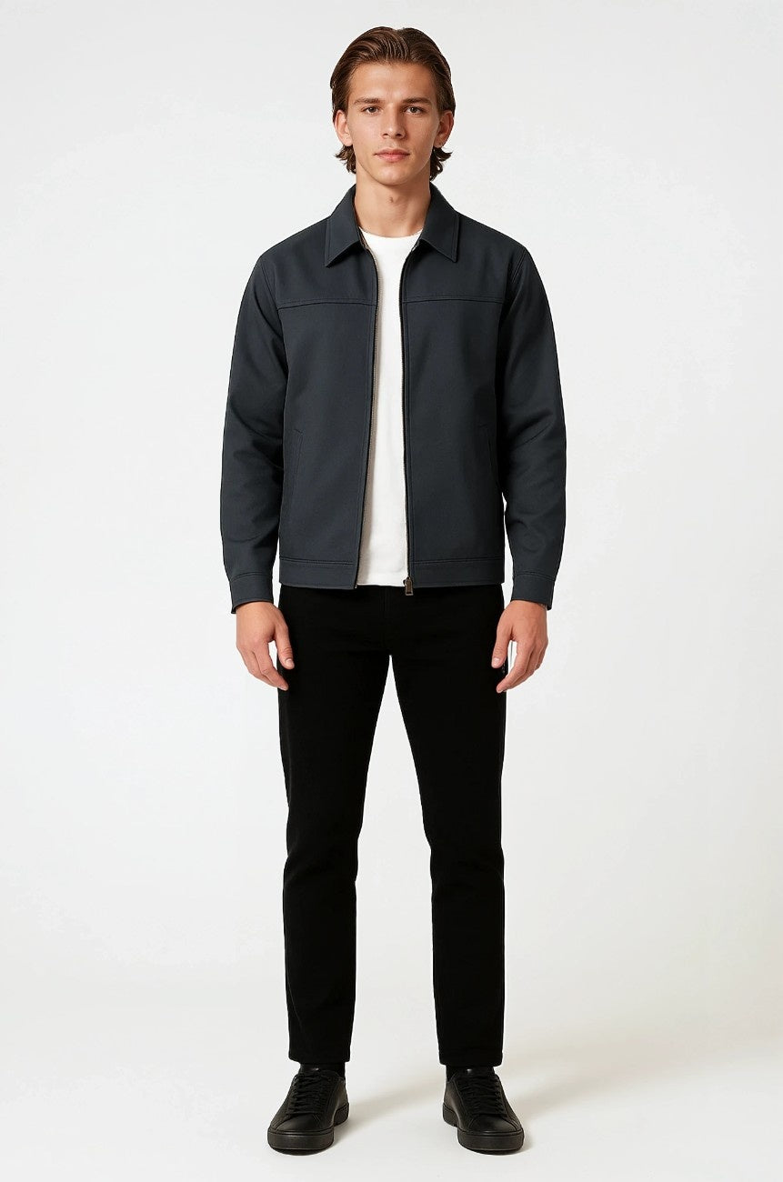 Lightweight Twill Jacket for Men – Dark Grey – Regular Fit