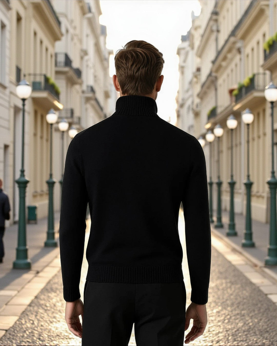 Marceau Textured Lightweight Knit Pullover - Black