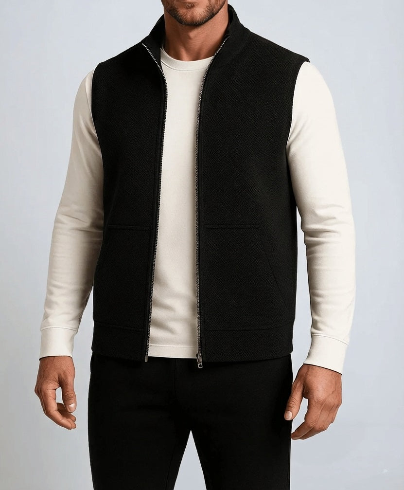 Classic Black Knitted Sleeveless Vest