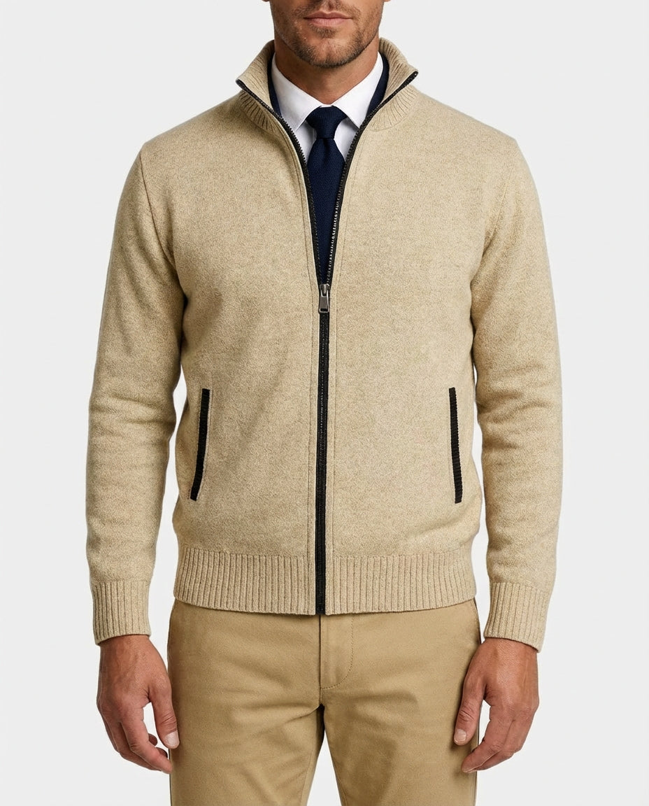Milan Full-Zip Everyday Winter Vest - Beige