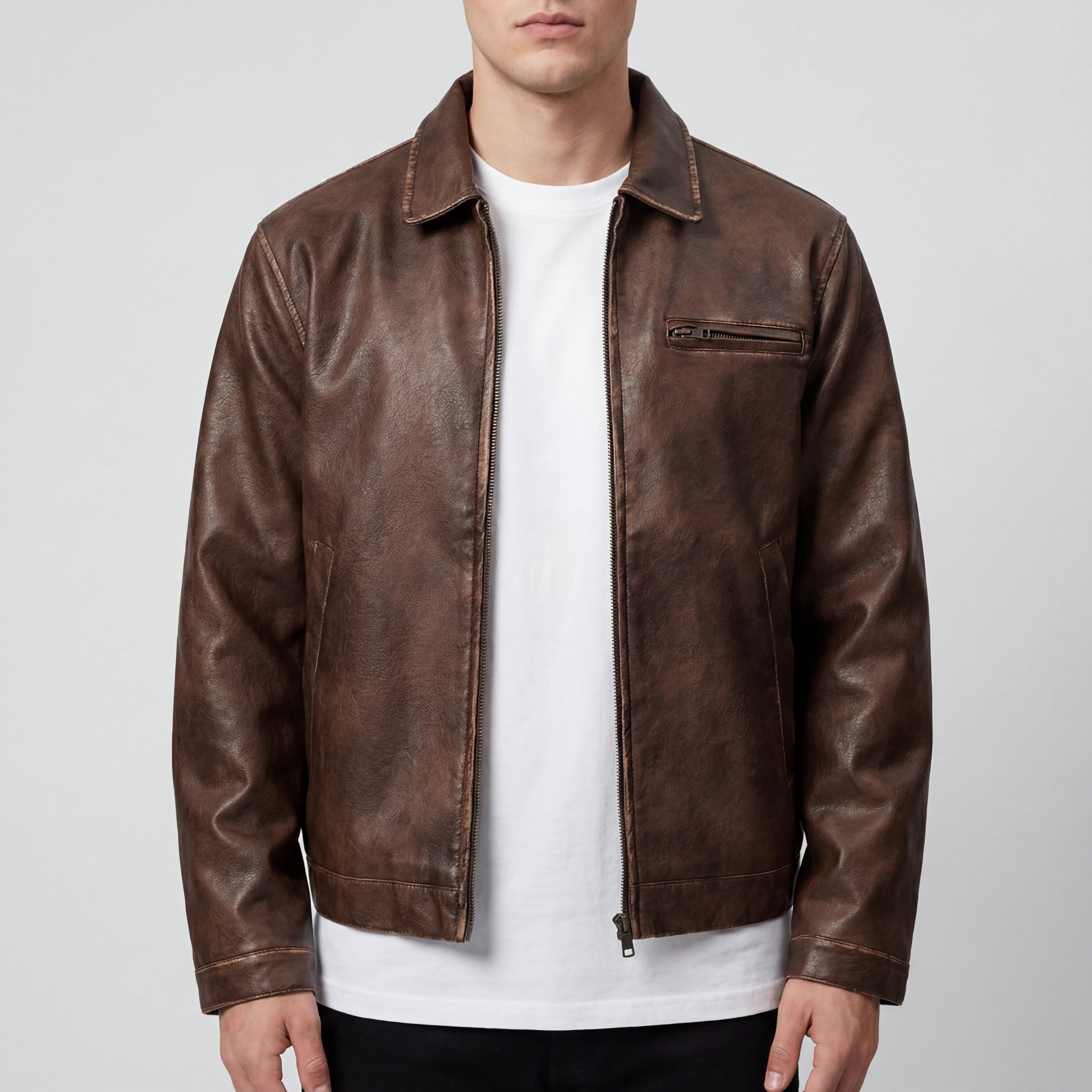 Vintage Brown Leather Jacket