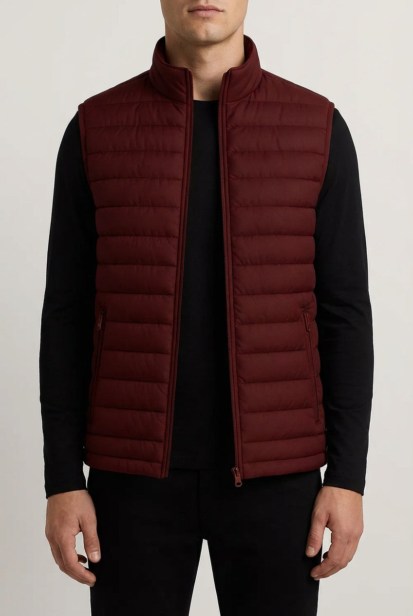 Premium Men's Brick Red Puffer Vest