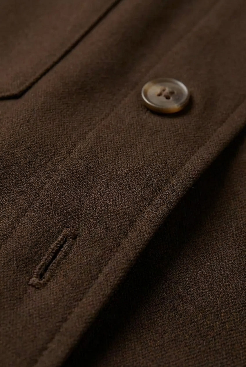 Coffee Brown Overshirt Jacket –Men’s Casual Button Up Layering  Jacket