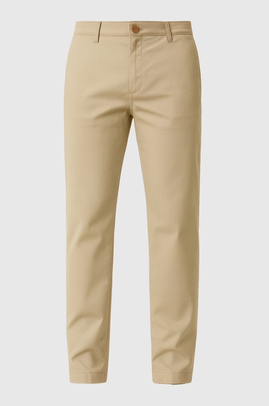 Trousers – Straight Fit Cotton with Stretch – Khaki – Four Seasons – Office & Casual
