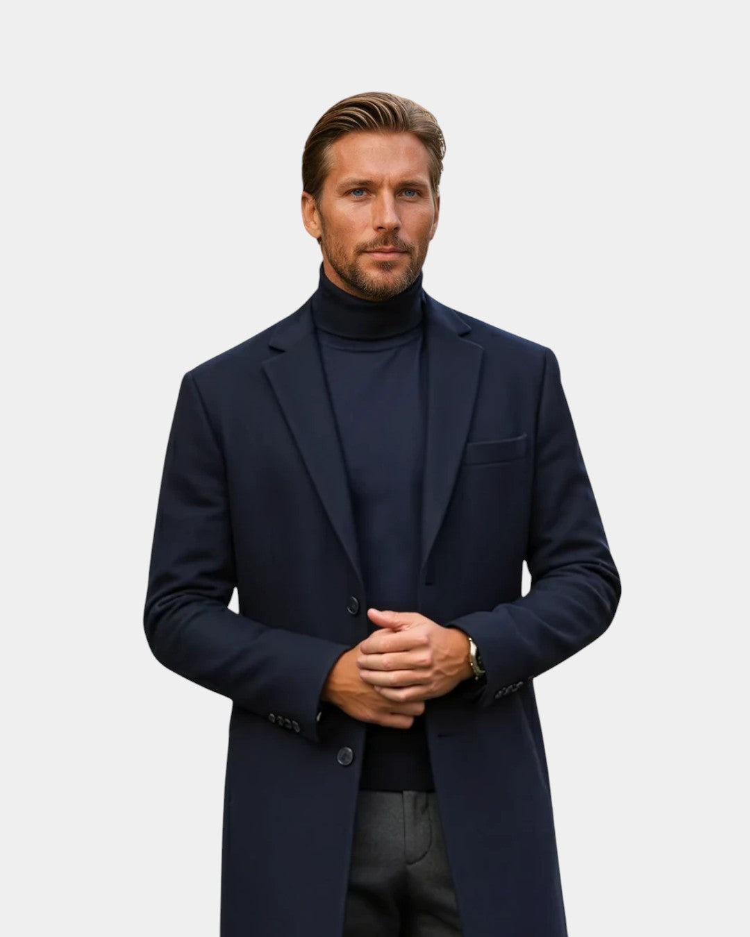 Montclair Wool Blend Formal Overcoat - Black