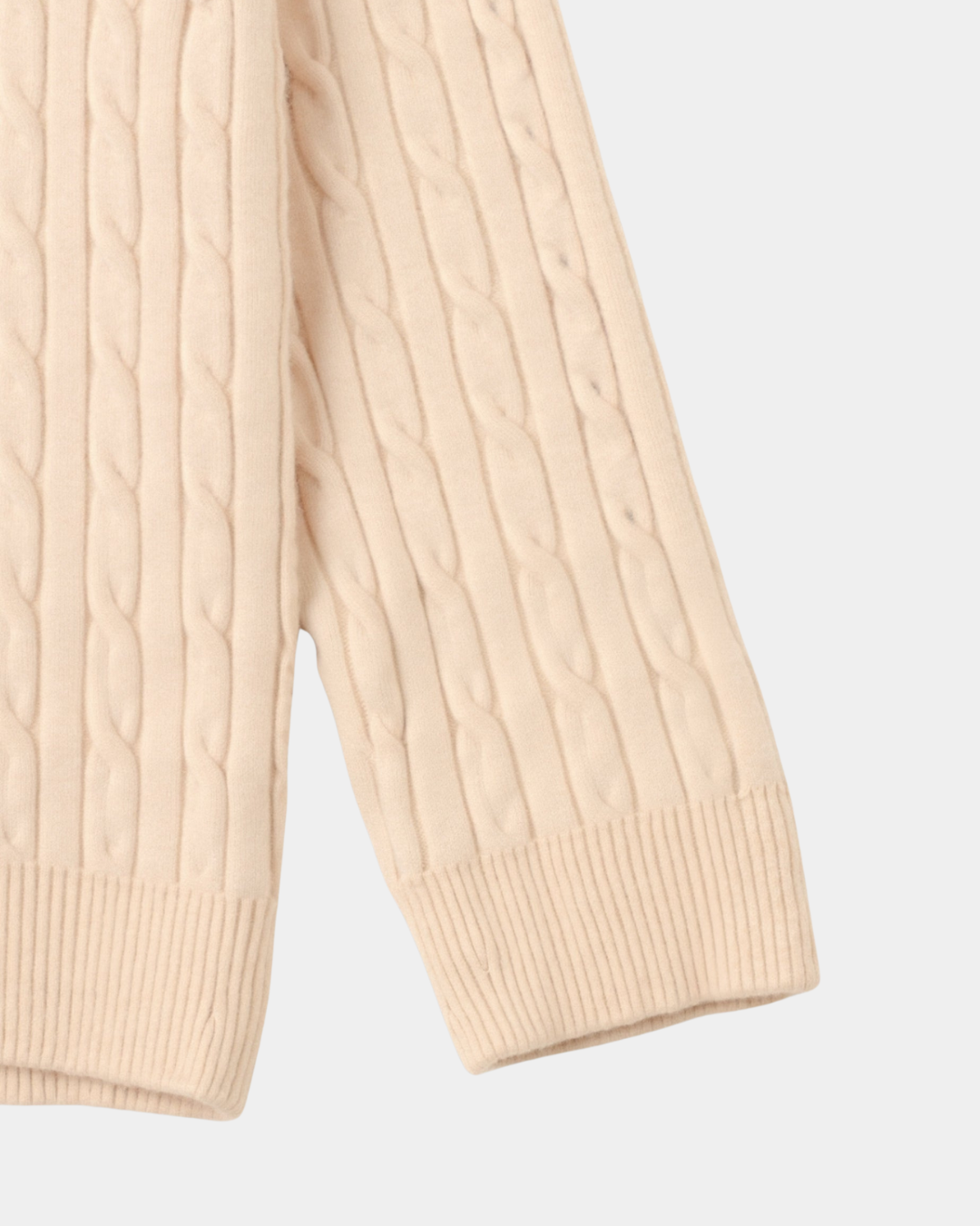 The Old Money Quarter Zip Knit - Beige