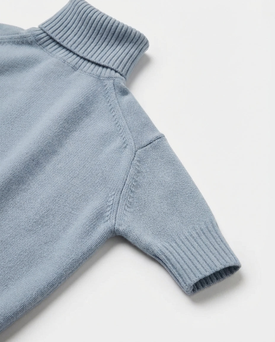 Marceau Textured Lightweight Knit Pullover - Blue