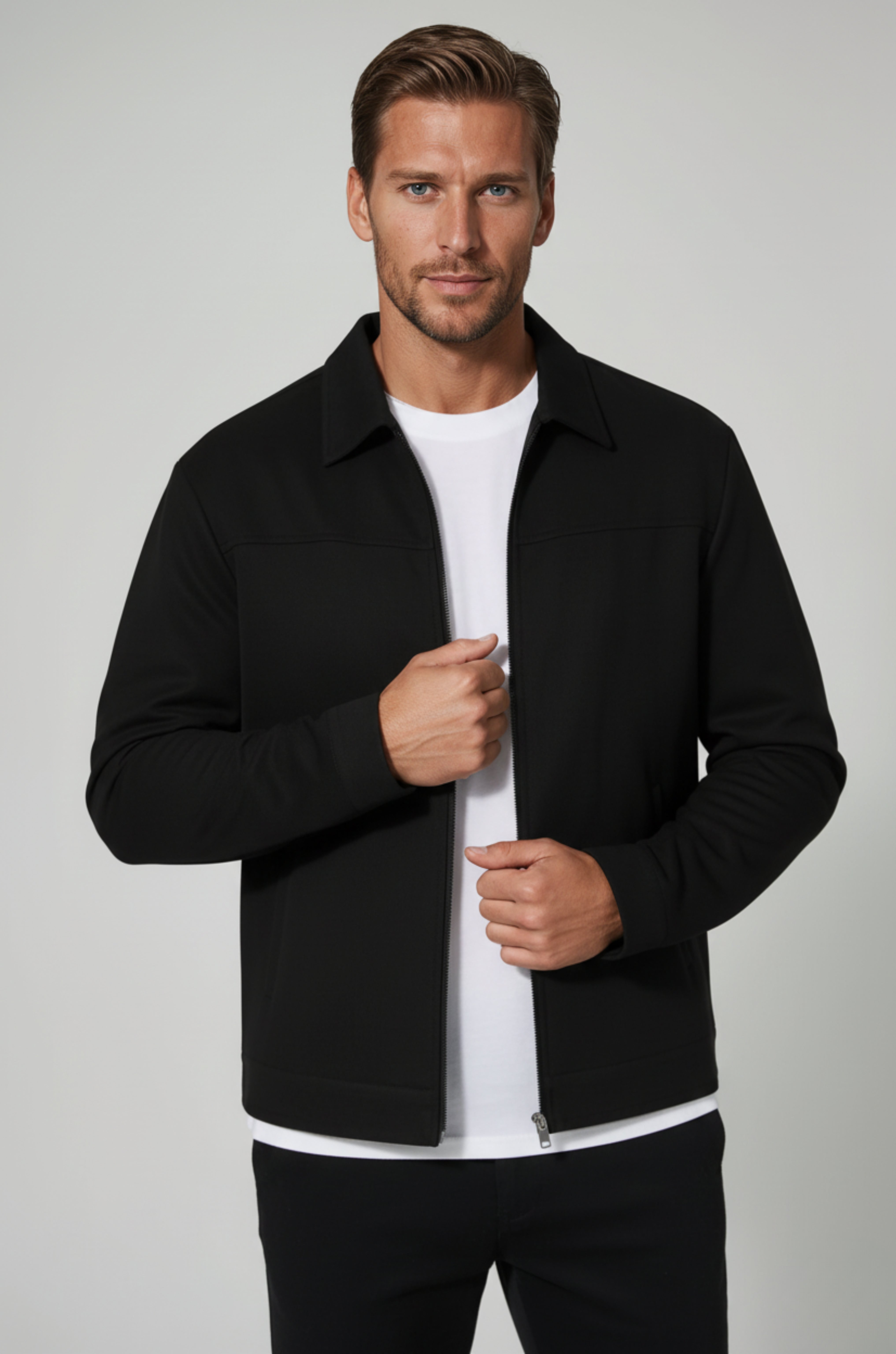 Black Suede Jacket for Men – Modern Casual Outerwear