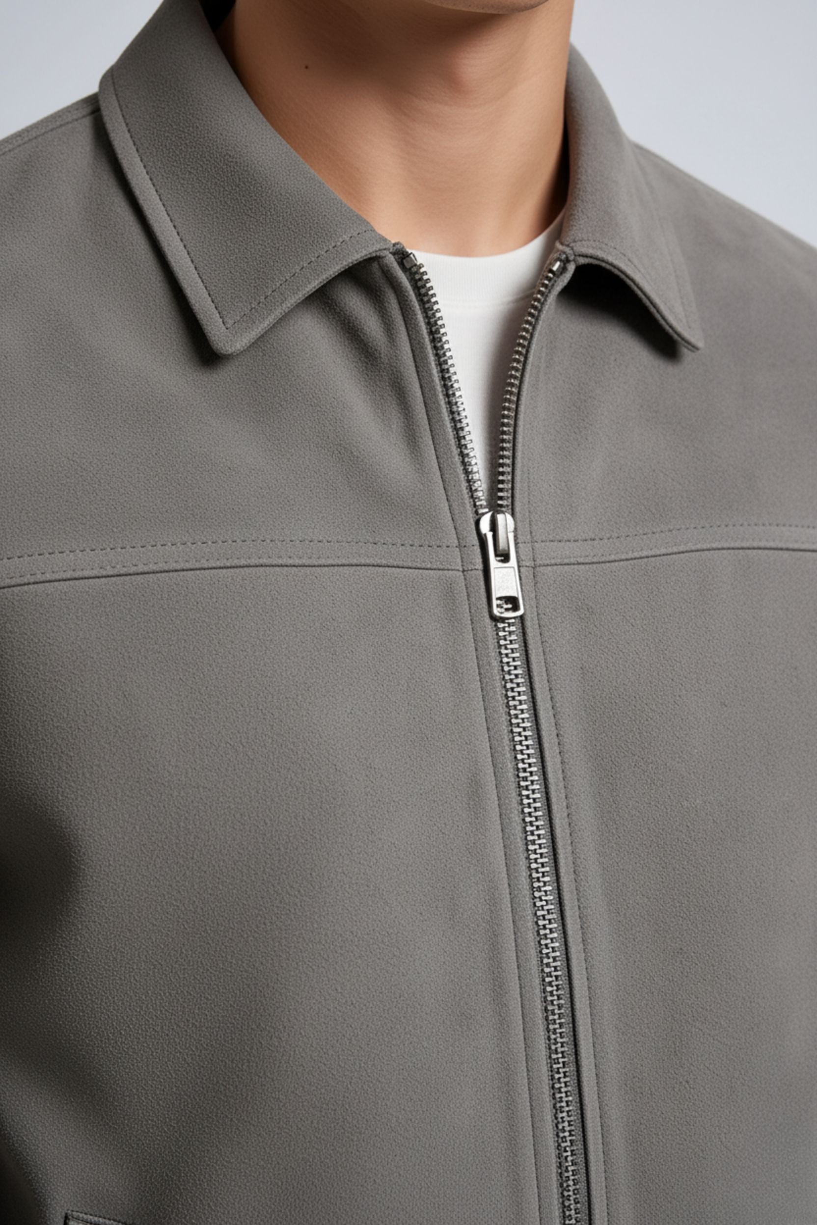 Gray Suede Jacket for Men – Modern Casual Jacket