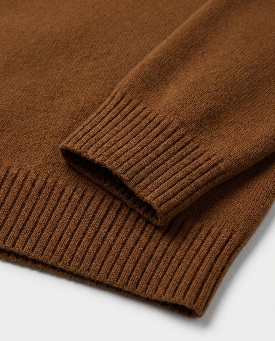 Marceau Textured Lightweight Knit Pullover - Brown