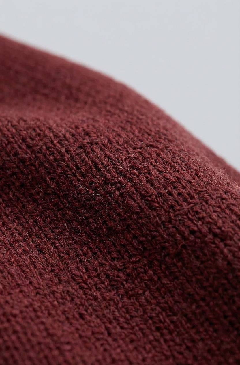 Men's Half-Zip Sweater with Stand-Up Collar – Burgundy