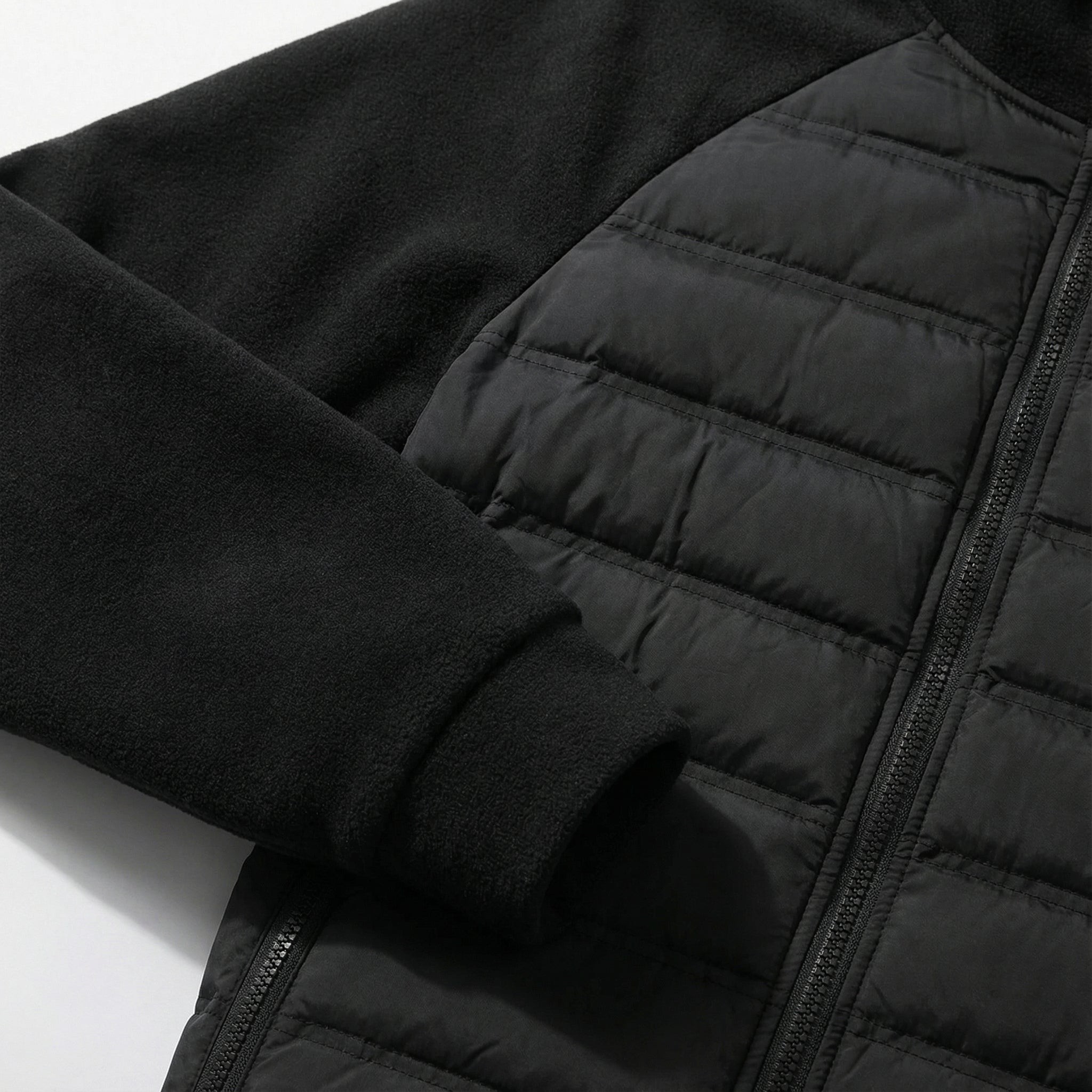 Loose Fit Down Jacket with Hood – Black