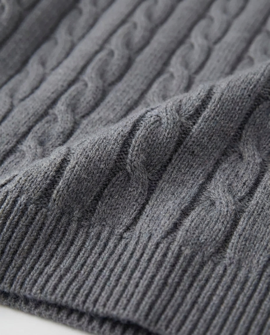 The Old Money Quarter Zip Knit Gray