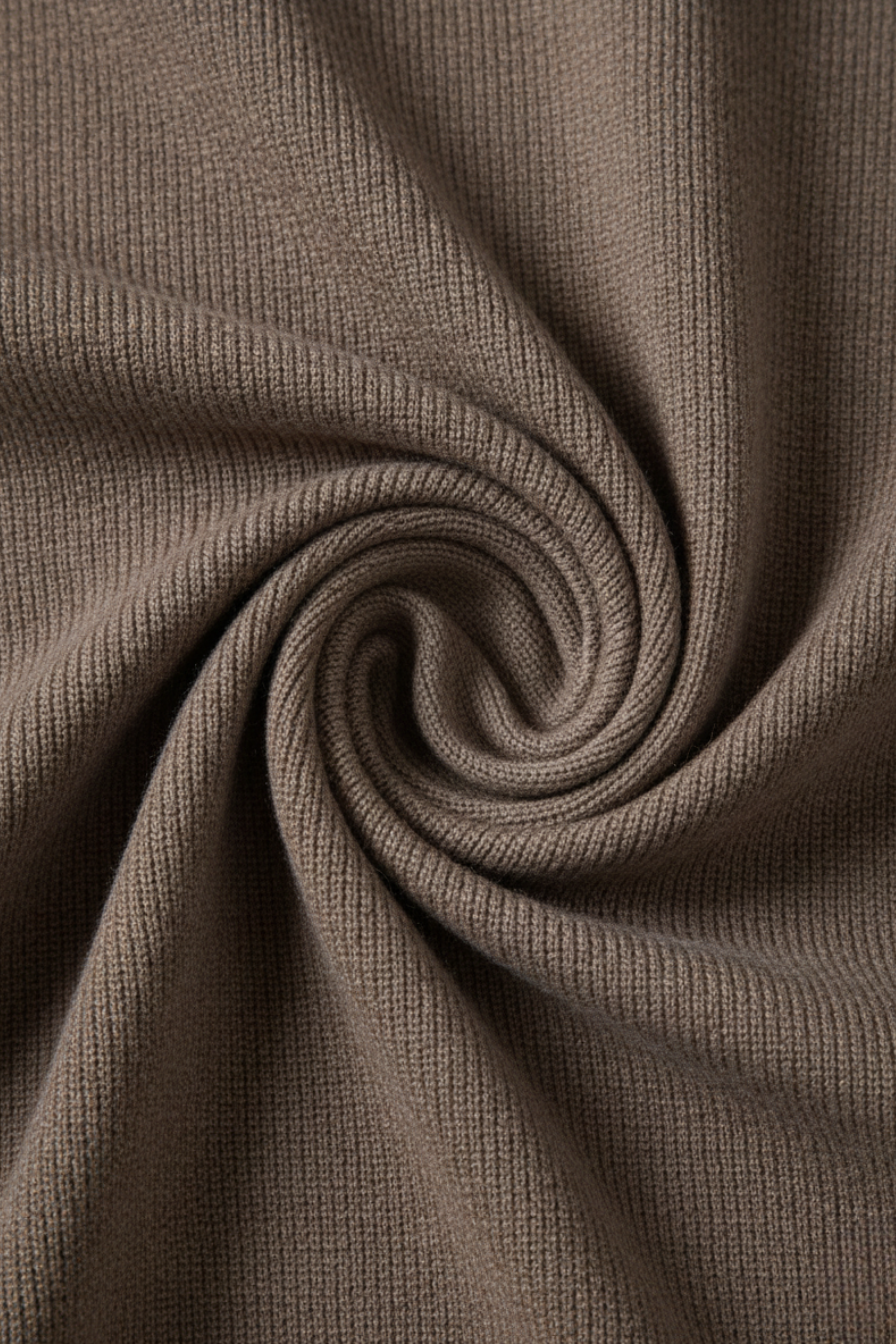 Men's Half-Zip Knit Sweater with Stand Collar – Taupe Brown