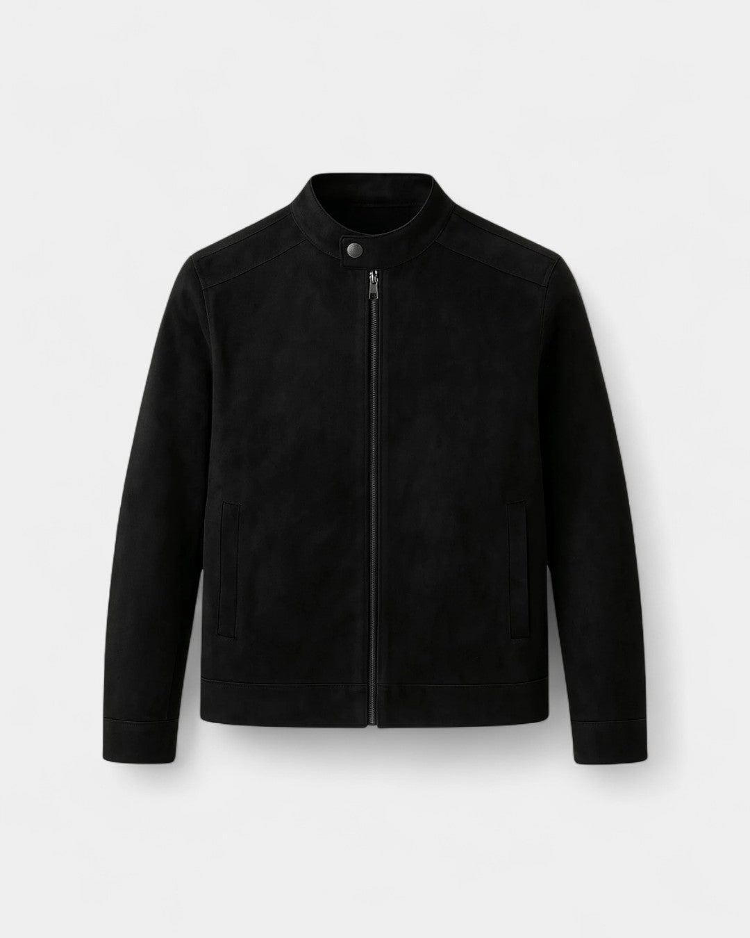 Milan Structured Everyday Suede-Look Jacket - Black