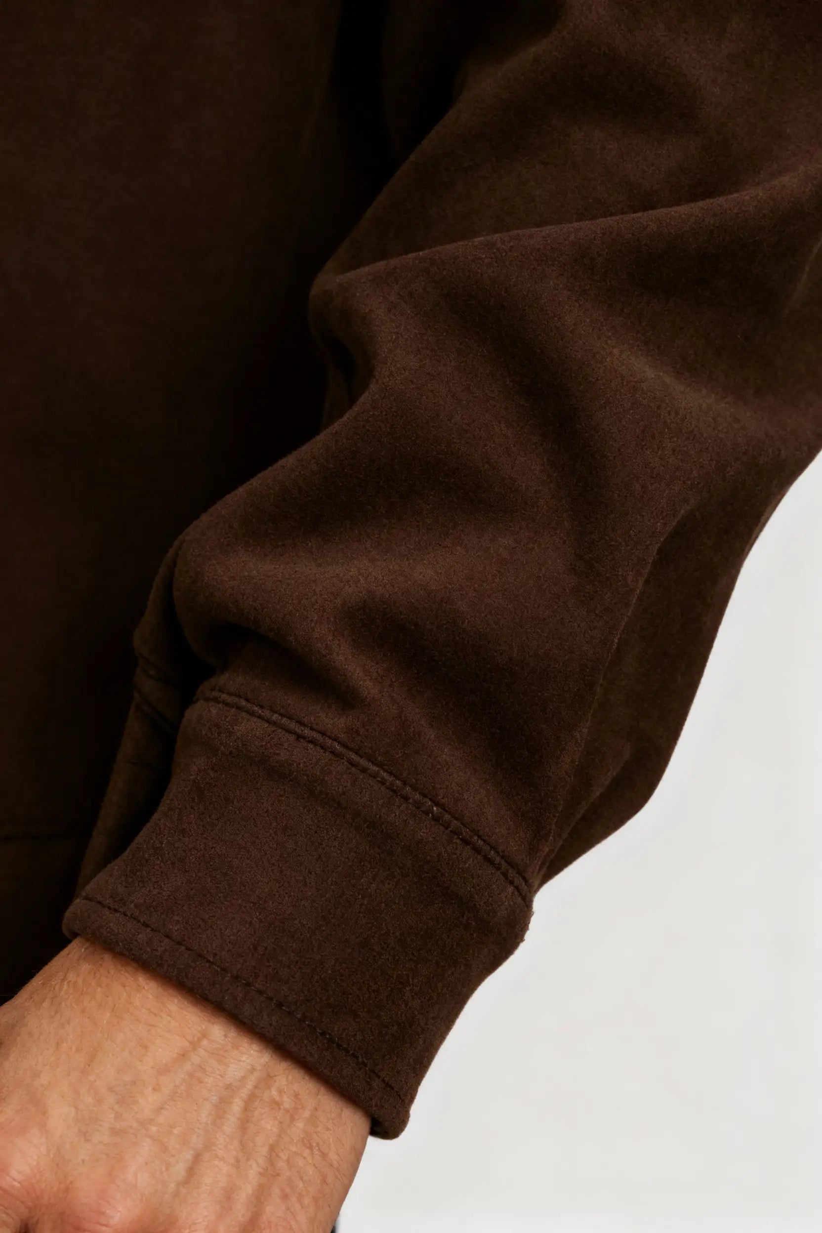 Coffee Brown Brushed Overshirt Jacket