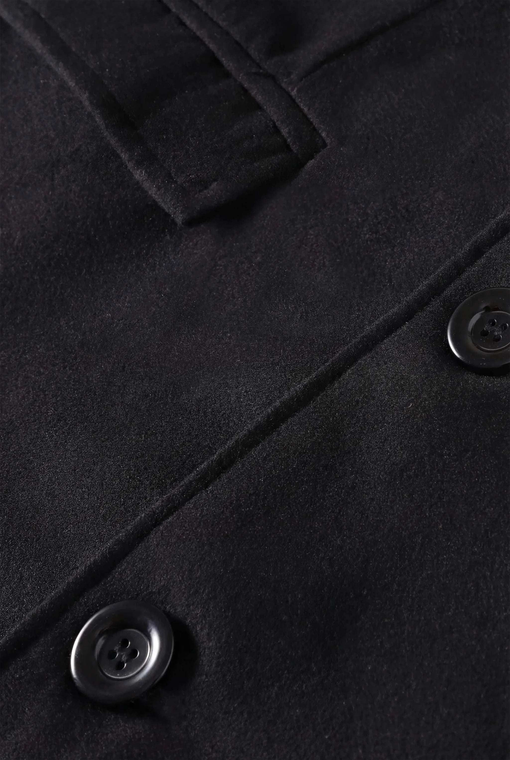 Black Long Coat for Men – Single-Breasted Design