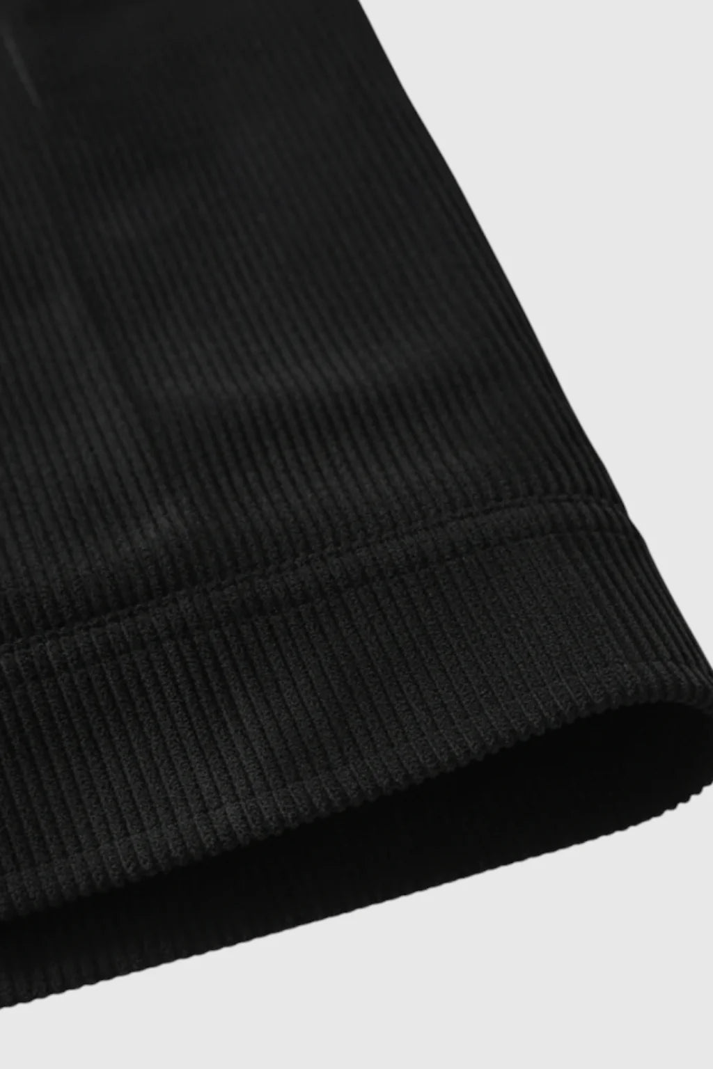 Men's Corduroy Jacket with Sherpa Collar and Snap Buttons - Black