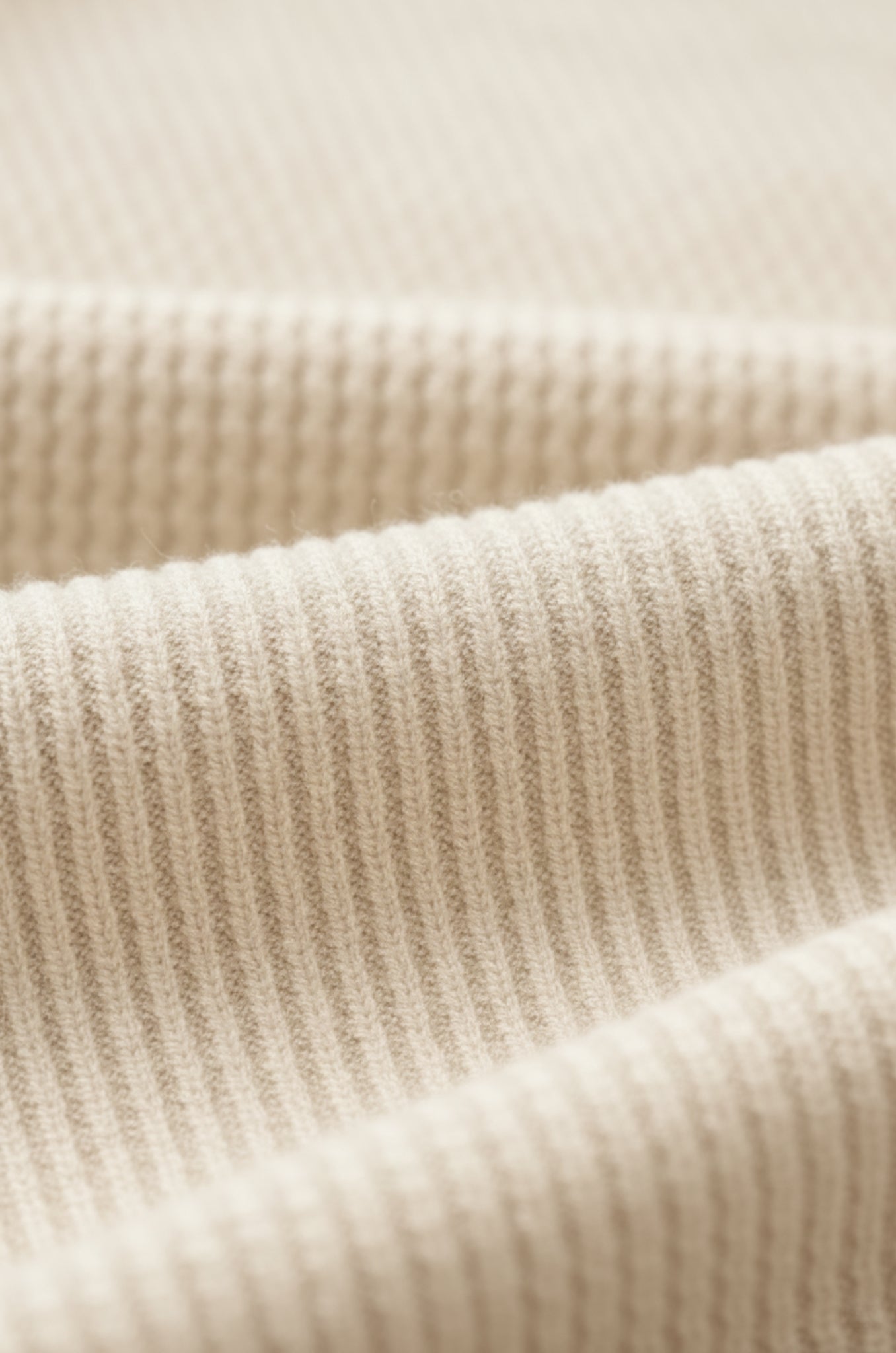 Men's Polo Knit Shirt with Long Sleeves and Collar – Cream – Regular Fit