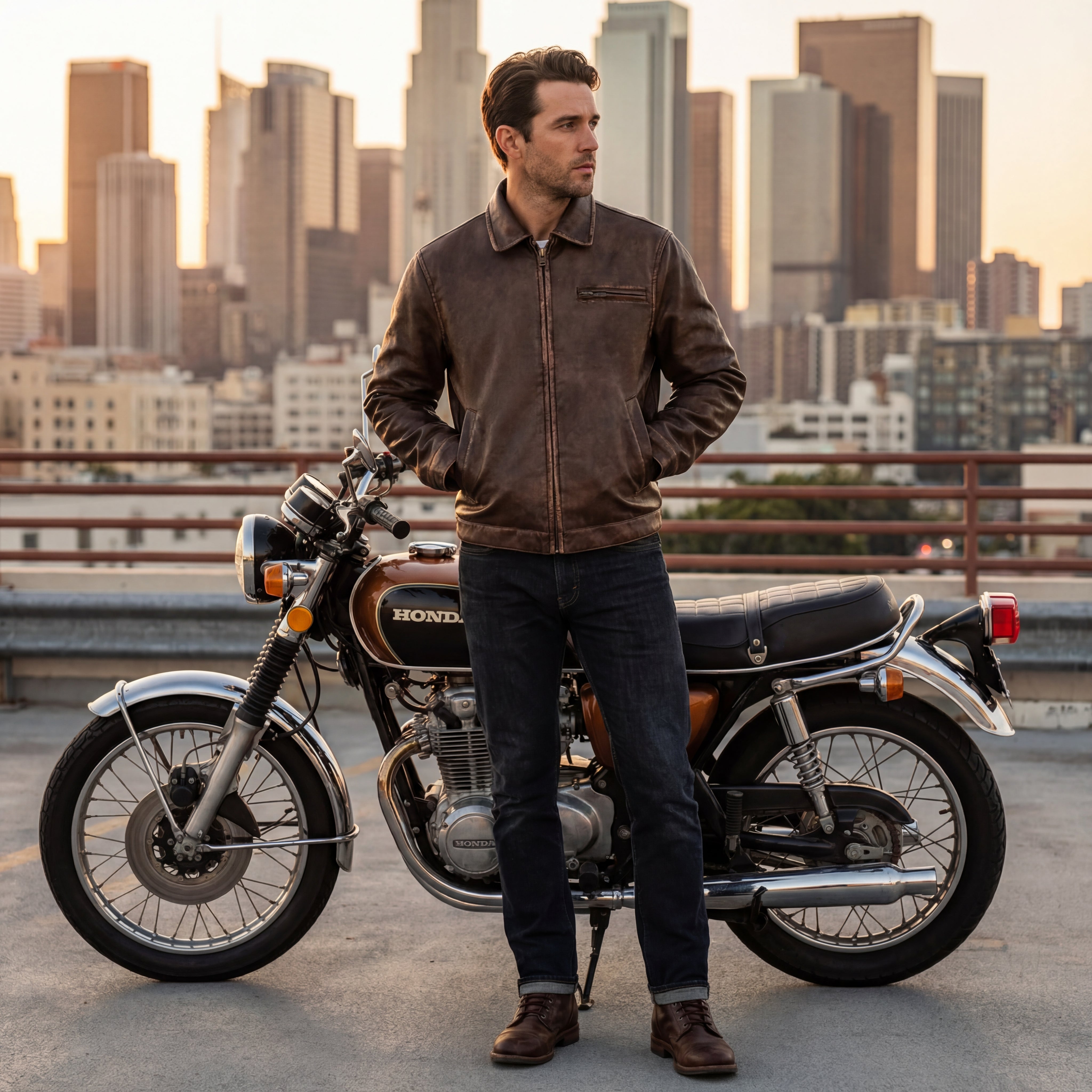 Vintage Brown Leather Jacket