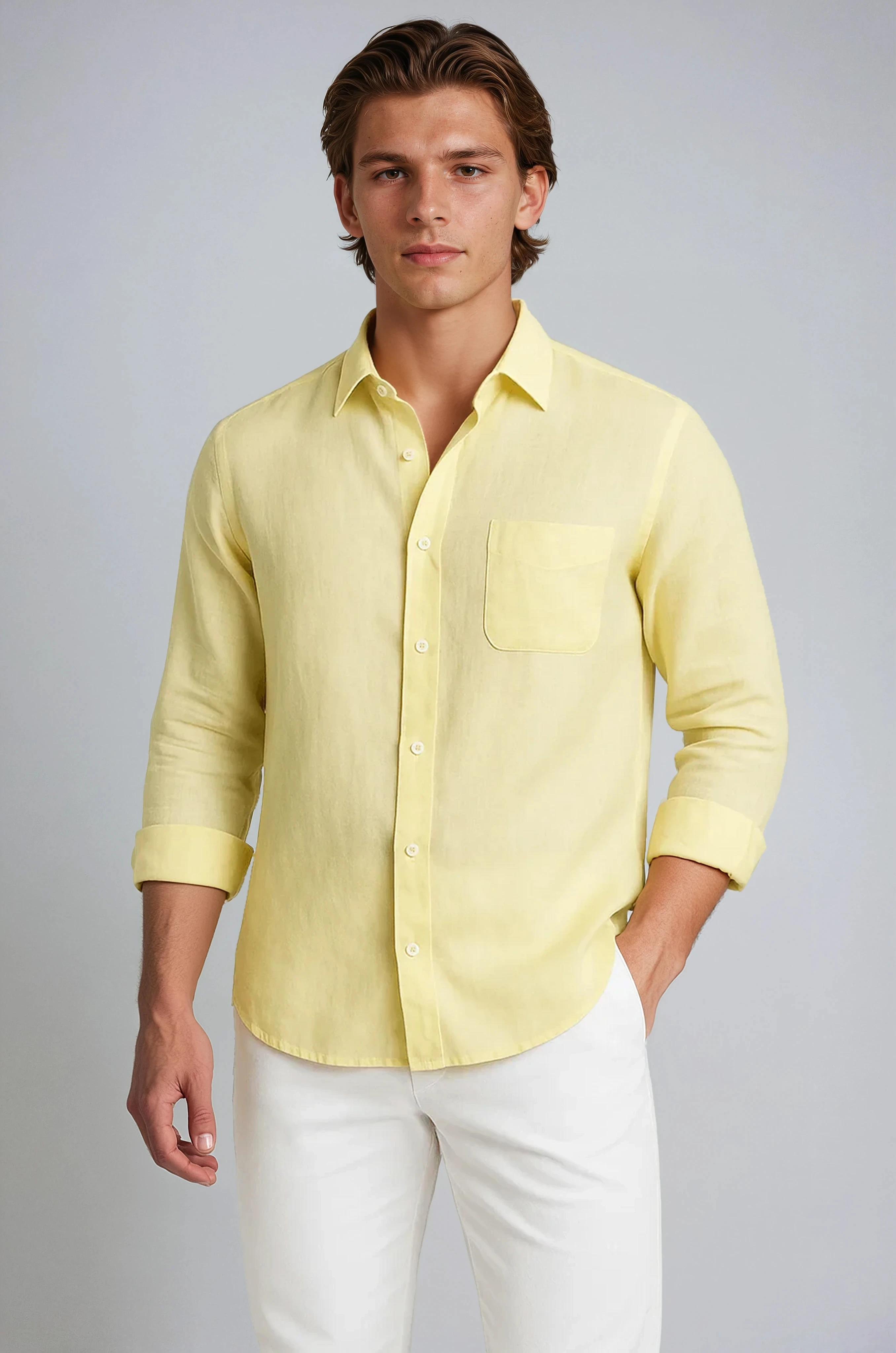 Monaco Linen Shirt – Light Yellow